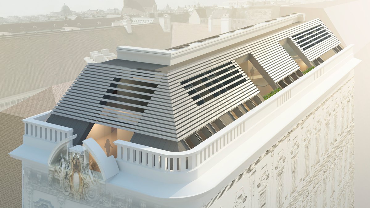 Roof construction Teinfaltstraße